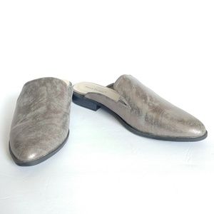 Pierre Dumas Metallic Silver Slip On Flat Mules 11